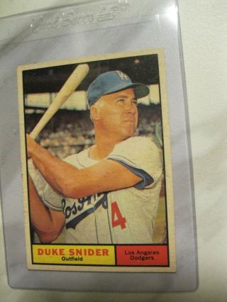1961 Topps Hi 443 Duke Snider,  Hof Great; Exmt