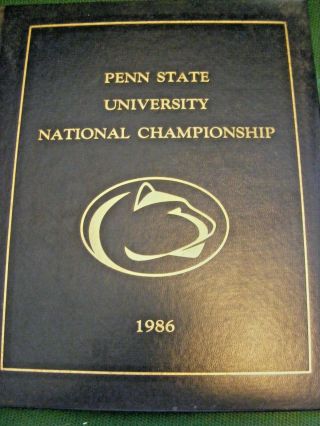 Penn State University 1986 Football National Championship Book Umi Publications
