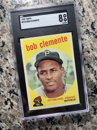 1959 Topps Roberto Clemente 478 Sgc 8 Nm - Mt High End Looks Like Psa 9 (pmjs)