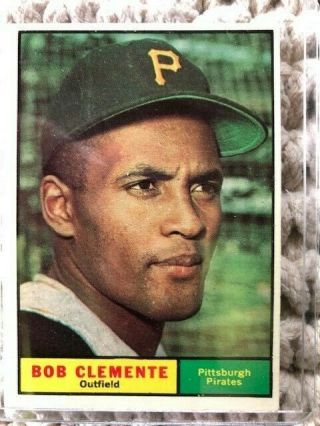1961 Topps Baseball Pittsburgh Pirates Bob (roberto) Clemente Ex - Vg