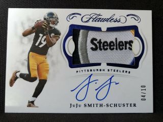 2018 Flawless Juju Smith - Schuster Steelers Patch Autograph 4/10 Sick Patch Ssp