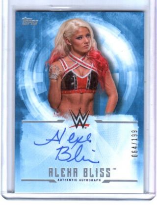Wwe Alexa Bliss 2017 Topps Undisputed Blue On Card Autograph Sn 64 Of 199