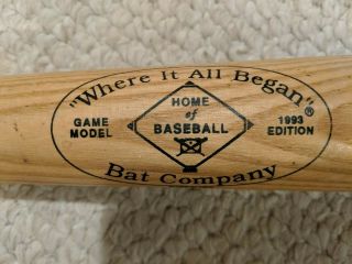 1993 Where It All Began Bat Co.  Doubleday Field Cooperstown,  Ny Full Size Bat