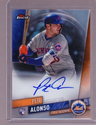 2019 Topps Finest Pete Alonso Rc Auto Refractor York Mets
