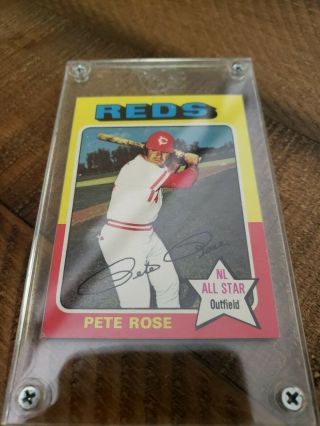 1975 Topps Pete Rose Cincinnati Reds 320 Baseball Card All Time Hit King