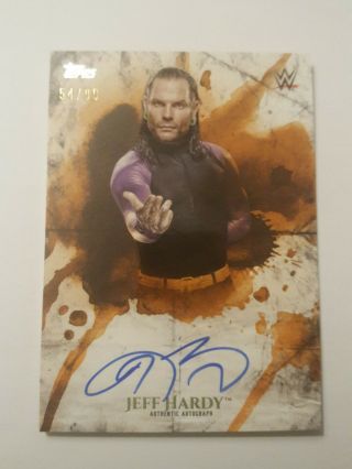 Jeff Hardy 2018 Topps Wwe Undisputed Orange Parallel On - Card Auto /99 Autograph