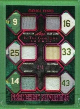 2019 Leaf In The Game Franchise Favorites Oakland Jackson Canseco Blue 2/3
