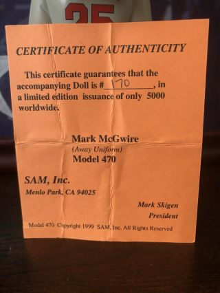 Mark McGuire St.  Louis Cardinals Limited Edition SAM Bobblehead MLB 5