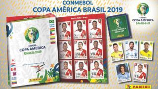 Hardcover Panini Copa America 2019 Empty Album Brazil,  10 Stickers Packs