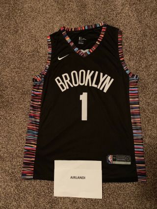 D’angelo Russell Brooklyn Nets City Edition Jersey Mens Size Large Black Biggie