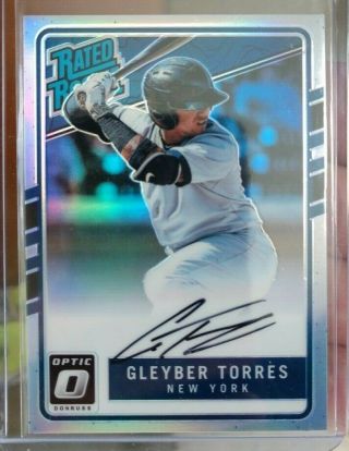 2019 Donruss Optic Gleyber Torres Supplied 2017 Rated Rookie Prizm Auto 86/125