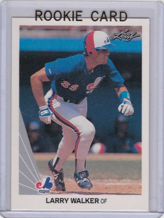 Larry Walker 1990 Leaf Rookie Card Montreal Expos Baseball Rc Colorado Rockies