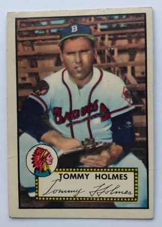 1952 Topps 289 Tommy Holmes Boston Braves Light Creases On Front.