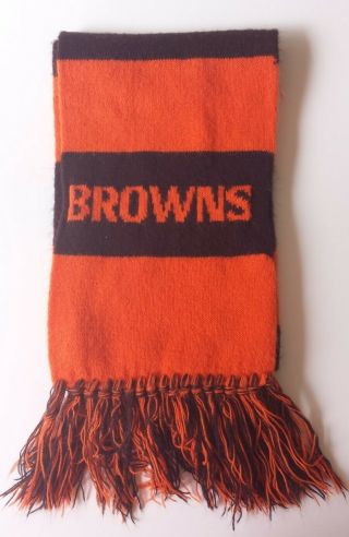 Vintage 1980s - Cleveland Browns Scarf - Orange And Brown - Nfl Football