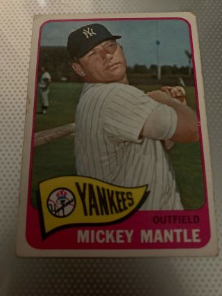 1965 Topps Mickey Mantle York Yankees 350 Ex