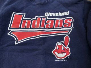 Vintage 1995 Cleveland Indians Starter Sweatshirt Wahoo Made In USA Large 2