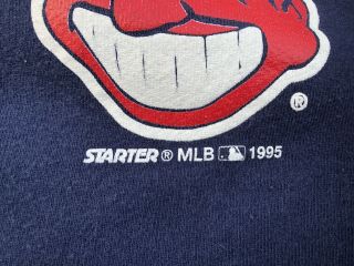 Vintage 1995 Cleveland Indians Starter Sweatshirt Wahoo Made In USA Large 3
