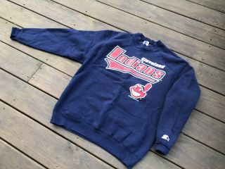 Vintage 1995 Cleveland Indians Starter Sweatshirt Wahoo Made In USA Large 4