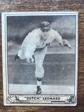 1940 Play Ball Baseball Card 23 Dutch Leonard Washington Senators Vg