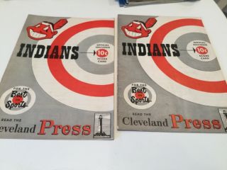 2 1952 Cleveland Indians Souvenir Programs Washington Senators St Louis Browns
