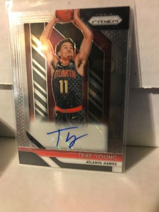 2018 - 19 Prizm Trae Young True Rookie Auto Sp Rc Hawks Future Star