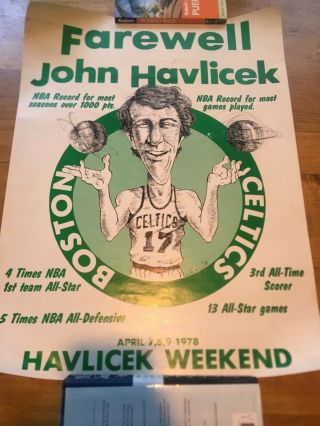 John Havlicek last game 1978 promotional poster 2