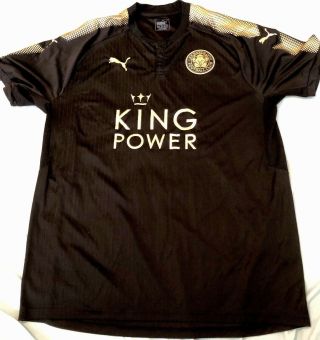 Puma Leicester City Football Club Black & Gold Jersey 2016/17 Mens Xl King Power