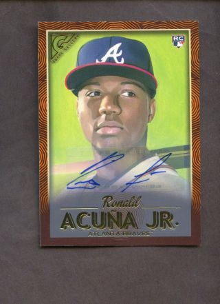 2018 Topps Gallery Orange Ronald Acuna Braves Rc Rookie Auto 10/25