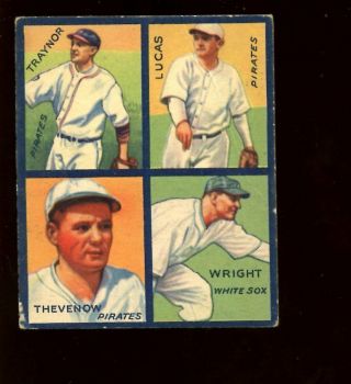 1935 Goudey 4 In 1 Baseball Card Hofer Pie Traynor