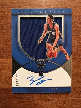 Zhaire Smith 2018 - 19 Crown Royale Silhouettes Rookie Jersey Auto 233 76ers /199
