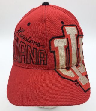 Vintage Indiana University Iu Hoosiers Script Big Side Iu Logo Snapback Hat