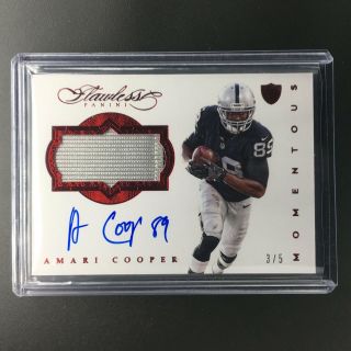 2018 Flawless Amari Cooper Patch Auto Momentous Red 3/5
