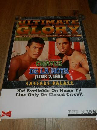 Oscar De La Hoya Vs.  Julio Cesar Chavez - Autographed Promo Poster - 1996