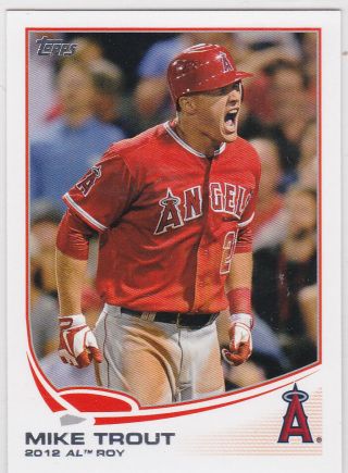 Mike Trout Topps Mini Al Rookie Of The Year Baseball Card Angels 27 Le