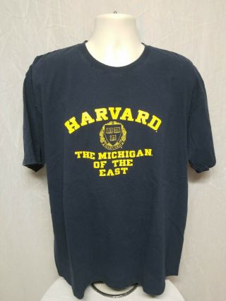 Harvard University The Michigan Of The East Adult Blue 2xl Tshirt