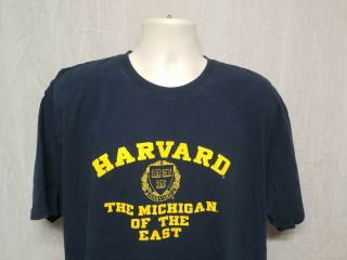 Harvard University The Michigan of the East Adult Blue 2XL TShirt 2