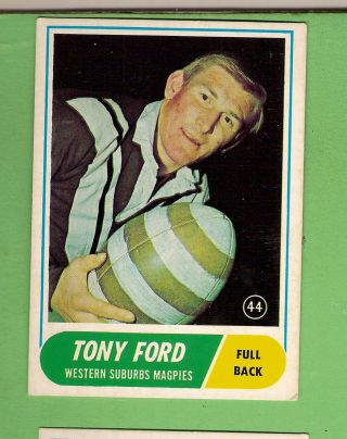 D311.  1969 Scanlens Rugby League Card 44 Tony Ford,  Western Suburbs Magpies