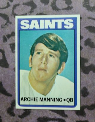 1972 Topps Archie Manning Rookie 55 Pack Fresh Card