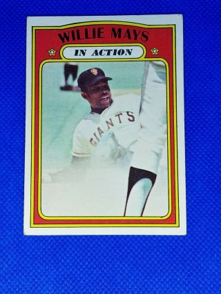 1972 Topps Willie Mays In Action 50 Vg - Ex
