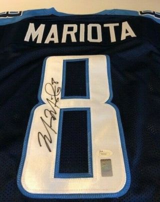 Marcus Mariota Signed Autographed Jersey Blue Tennessee Titans Jsa Cert