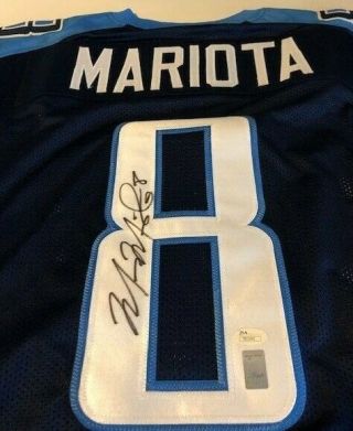 Marcus Mariota Signed Autographed Jersey Blue Tennessee Titans JSA Cert 2