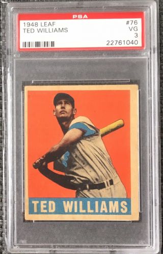 1948 Leaf Ted Williams 76 - Psa 3 Vg - Iconic Card