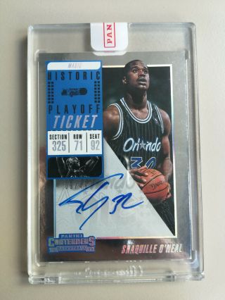 Shaquille O’neal 2018 - 19 Panini Contenders Historic Playoff Ticket Auto /49