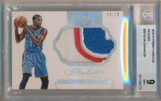 Kevin Durant 2014/15 Panini Flawless 3 Color Jumbo Patch Sp /20 Bgs 9 $250