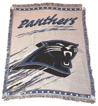 Nfl Carolina Panthers Tapestry Throw Blanket The Northwest Company Gray Blue