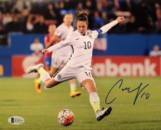 Carli Lloyd Signed Womens Soccer 8x10 Photo Olympics Gold Bas Beckett K80939