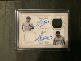 2019 Topps Definitive Luis Severino Gleyber Torres Yankees Dual Patch Auto 24/35