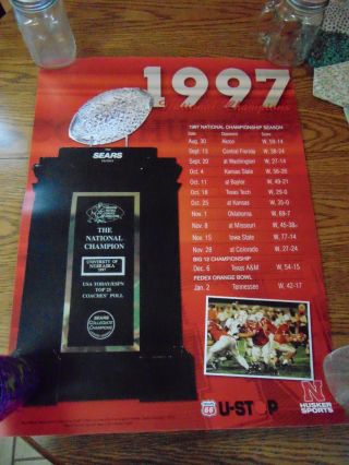 Nebraska Championship Posters 1994 - 1995 - 1997 Sears Trophy,  Scott Frost
