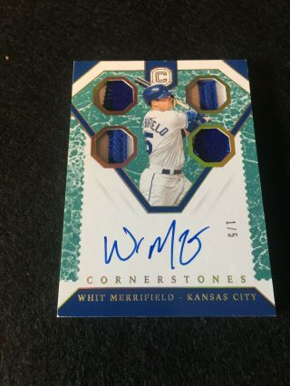 2019 Leaf In The Game Sports: Patch/auto Whit Merrifield 1/5