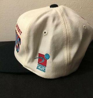 Vintage Detroit Pistons NBA Sports Specialties 90s Snapback Hat Cap White Teal 3